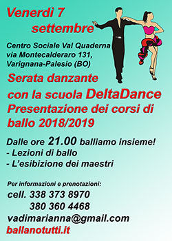 Volantino presentazione corsi di ballo 2018